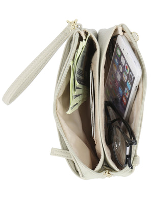 Brady Cell Phone Crossbody Bag - Mundi Wallets - Women's Crossbody Bag / Belt Bag - Soft Celery - RFID protected Organizer Wallet