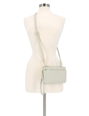 Brady Cell Phone Crossbody Bag - Mundi Wallets - Women's Crossbody Bag / Belt Bag - Soft Celery - RFID protected Organizer Wallet