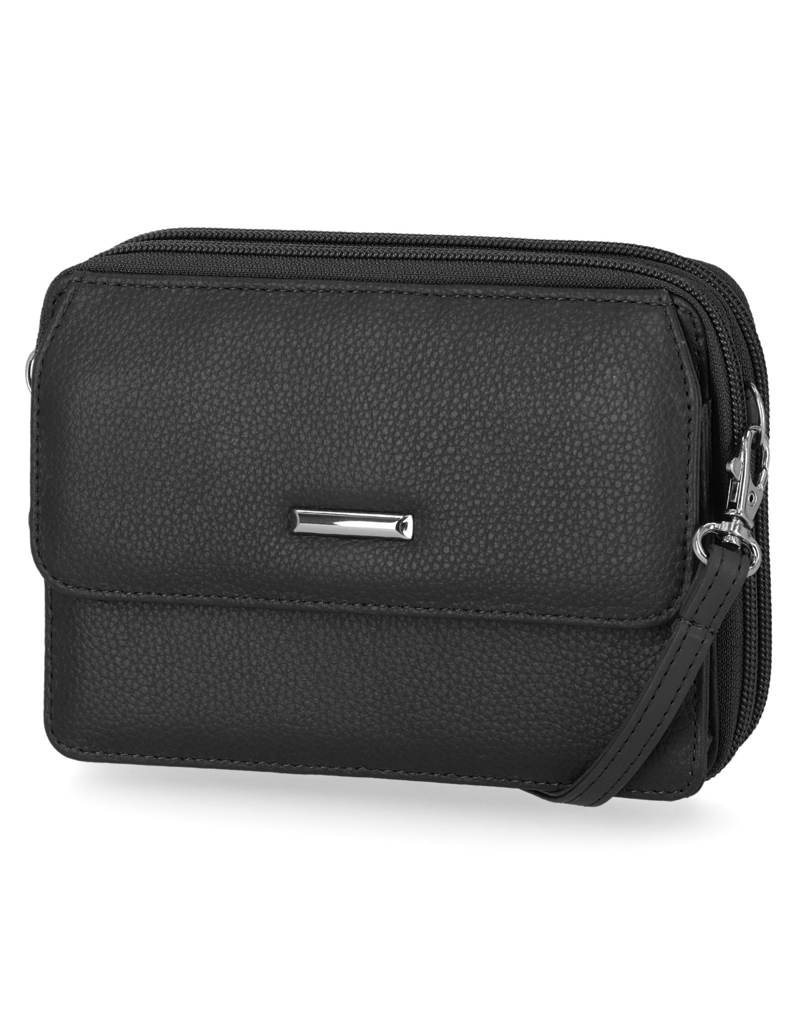 On The Move Crossbody Belt Bag - Mundi Wallets - Women's Wallet - Organizer Wallet - RFID Protected - Black II