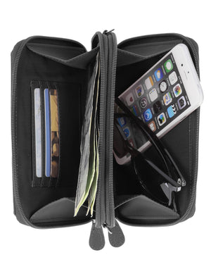 On The Move Crossbody Belt Bag - Mundi Wallets - Women's Wallet - Organizer Wallet - RFID Protected - Black II