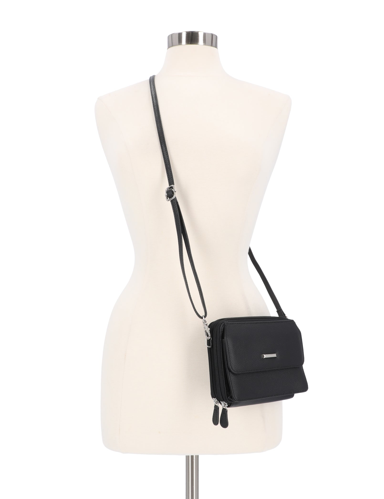 On The Move Crossbody Belt Bag - Mundi Wallets - Women's Wallet - Organizer Wallet - RFID Protected - Black II