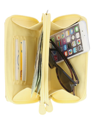 On The Move Crossbody Belt Bag - Mundi Wallets - Women's Wallet - Organizer Wallet - RFID Protected -  Buttercup