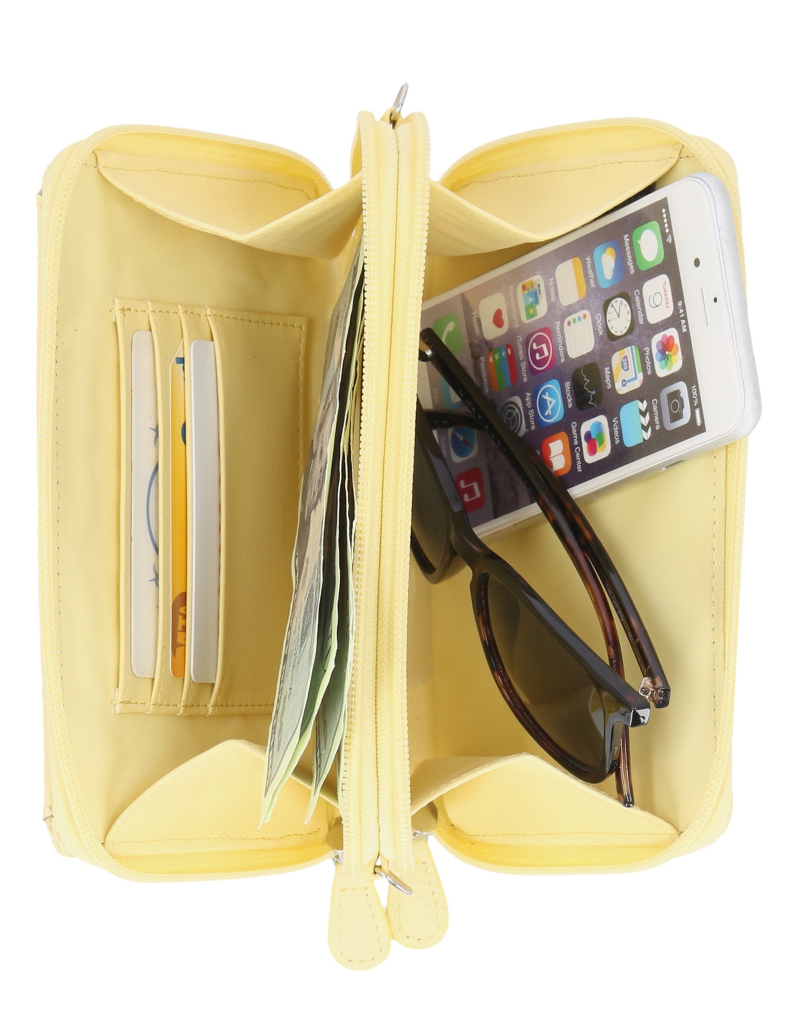 On The Move Crossbody Belt Bag - Mundi Wallets - Women's Wallet - Organizer Wallet - RFID Protected -  Buttercup