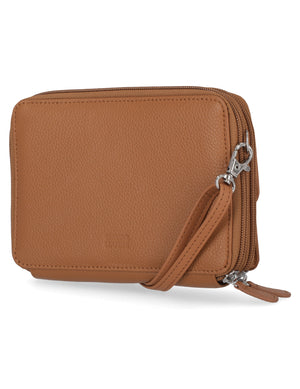 On The Move Crossbody Belt Bag - Mundi Wallets - Women's Wallet - Organizer Wallet - RFID Protected -  Peanut