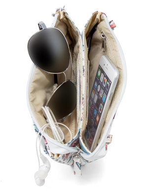 Brady Cell Phone Crossbody Bag - Mundi Wallets - Women's Crossbody Bag / Belt Bag - Butterflys - RFID protected Organizer Wallet