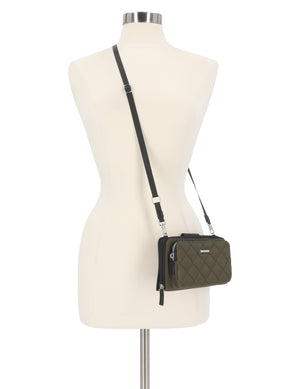 Mavis RFID Protected Women's Crossbody Bag - Floral - Organizer Wallet - Green
