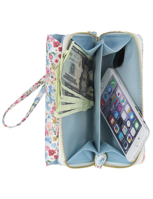My Big Fat Wallet - Mundi Wallets - Women's Wallet - Organizer Wallet - RFID Protected - Pansy Garden -  Wristlet