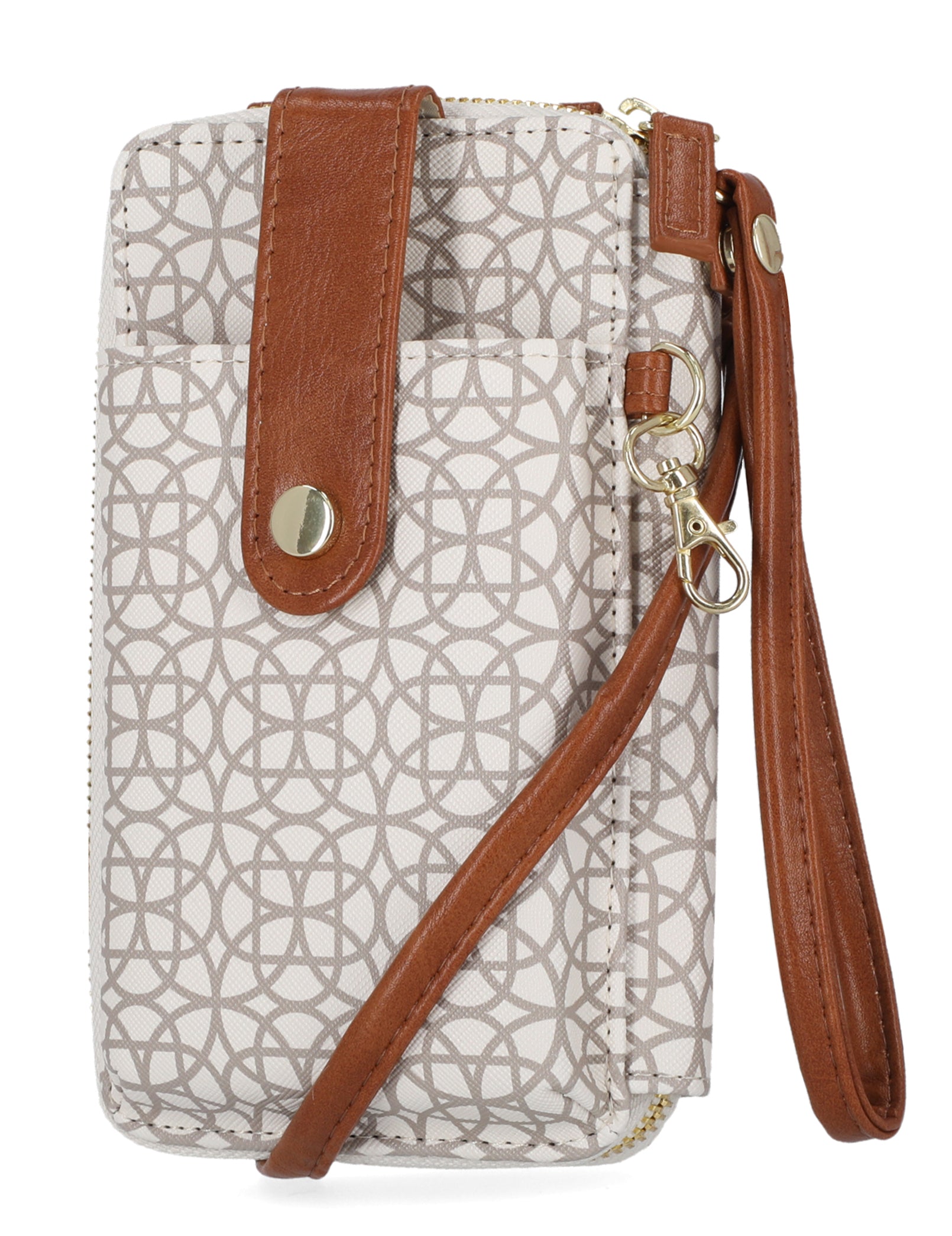 Jacqui Crossbody Cell Phone Wallet - Mundi Wallets - Women's Wallet - Wristlet - Crossbody Bag - Key Chain - BridgeHampton  -Sand RFID protected Organizer Wallet