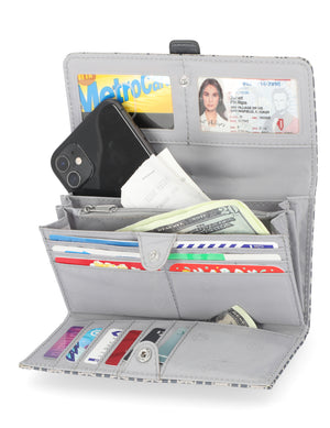 File Master Clutch - Mundi Wallets - Women's Wallet - Bridgehampton Parch - RFID protected Organizer Wallet