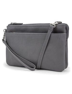 Brady Cell Phone Crossbody Bag - Mundi Wallets - Women's Crossbody Bag / Belt Bag - Grey - RFID protected Organizer Wallet