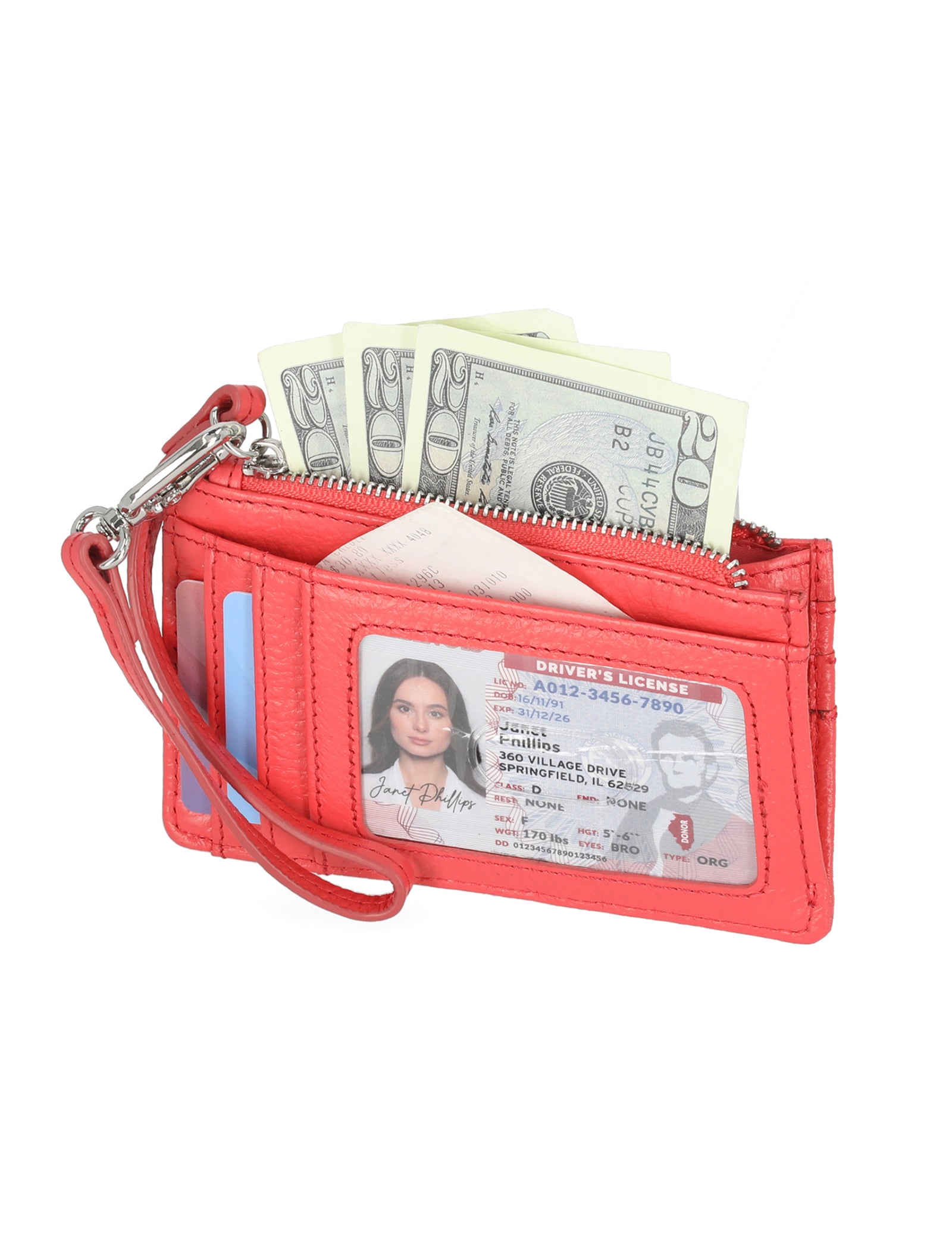 Paris Leather Card Holder Wristlet