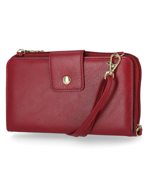 Mavis RFID Protected Women's Crossbody Bag - Floral - Organizer Wallet -  Red