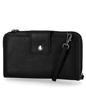 Mavis RFID Protected Women's Crossbody Bag - Floral - Organizer Wallet -  Black