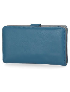 Mundi Wallets - Madame Secretary Wallet - Women's Wallets - Vegan Leather Wallets For Women - RFID Protection - Clutch Wallets - Multiple Pockets and compartments - Cadet Blue