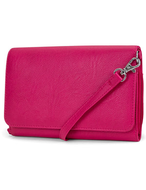 Katie RFID Protected Women's Crossbody Bag  - Pink - Organizer Wallet
