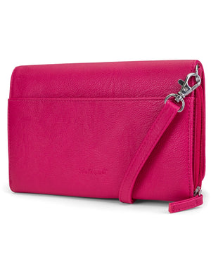 Katie RFID Protected Women's Crossbody Bag  - Pink - Organizer Wallet