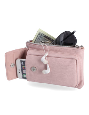 Mundi Wallets - Cornelia Cell Phone Crossbody Wallet - Women's Crossbody Bags and Wallets - RFID Protected Bags - Multiple Compartments and Pockets - Smartphone Wallet - Organizer Wallet - Wristlet - Blush