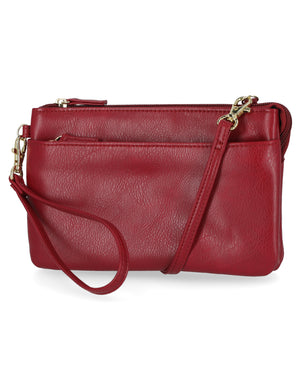 Brady Cell Phone Crossbody Bag - Mundi Wallets - Women's Crossbody Bag / Belt Bag - RED - RFID protected Organizer Wallet