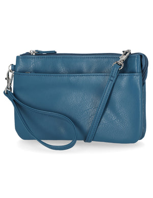 Brady Cell Phone Crossbody Bag - Mundi Wallets - Women's Crossbody Bag / Belt Bag -Cadet Blue - RFID protected Organizer Wallet