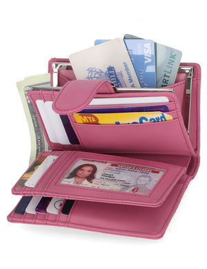 Mundi Wallets - Rio Indexer Wallet - Women's Wallets - Genuine Leather Wallets For Women - RFID Protection - Organizer Wallets - Multiple Pockets and compartments - Pink