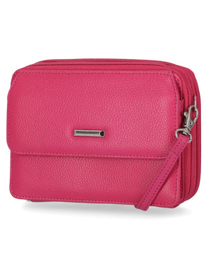 On The Move Crossbody Belt Bag - Mundi Wallets - Women's Wallet - Organizer Wallet - RFID Protected -  Pink
