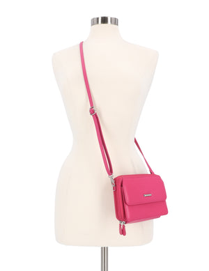 On The Move Crossbody Belt Bag - Mundi Wallets - Women's Wallet - Organizer Wallet - RFID Protected -  Pink