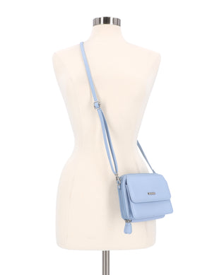 On The Move Crossbody Belt Bag - Mundi Wallets - Women's Wallet - Organizer Wallet - RFID Protected - Chambray