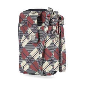 Jacqui Crossbody Cell Phone Wallet - Mundi Wallets - Women's Wallet - Wristlet - Crossbody Bag - Key Chain - Piccadilly Plaid- RFID protected Organizer Wallet