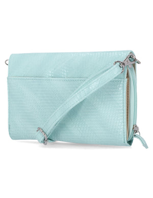 Katie RFID Protected Women's Crossbody Bag - Organizer Wallet - Aqua