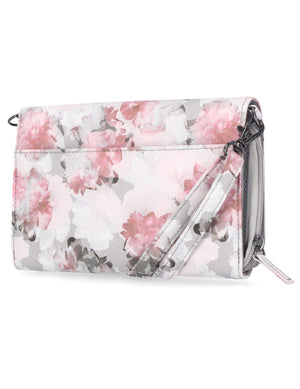 Katie RFID Protected Women's Crossbody Bag - Floral - Organizer Wallet - Floral