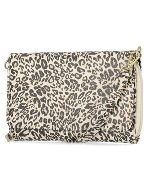 Katie RFID Protected Women's Crossbody Bag - Floral - Organizer Wallet - Snow Leopard 