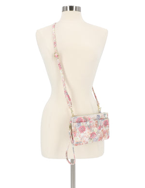 Brady Cell Phone Crossbody Bag - Mundi Wallets - Women's Crossbody Bag / Belt Bag -Aster Floral - RFID protected Organizer Wallet