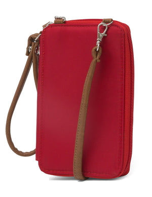 Jacqui Crossbody Cell Phone Wallet - Mundi Wallets - Women's Wallet - Wristlet - Crossbody Bag - Key Chain - Red - RFID protected Organizer Wallet