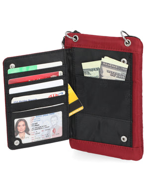 Mundi Wallets - Cornelia Cell Phone Crossbody Wallet - Women's Crossbody Bags and Wallets - RFID Protected Bags - Multiple Compartments and Pockets - Smartphone Wallet - Organizer Wallet - Wristlet - Deep Red