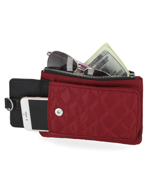 Mundi Wallets - Cornelia Cell Phone Crossbody Wallet - Women's Crossbody Bags and Wallets - RFID Protected Bags - Multiple Compartments and Pockets - Smartphone Wallet - Organizer Wallet - Wristlet - Deep Red