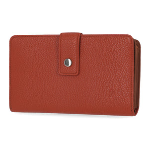 Mundi Wallets - Madame Secretary Wallet - Women's Wallets - Vegan Leather Wallets For Women - RFID Protection - Clutch Wallets - Multiple Pockets and compartments - Cognac