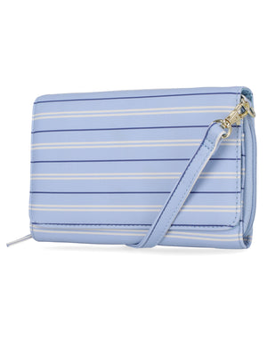 Katie RFID Protected Women's Crossbody Bag - Floral - Organizer Wallet - Newport Stripe 