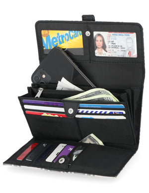File Master Clutch - Mundi Wallets - Women's Wallet - Heritage Plaid - RFID protected Organizer Wallet