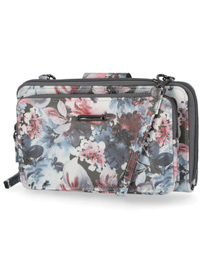 Mavis RFID Protected Women's Crossbody Bag - Floral - Organizer Wallet - Smokey floral