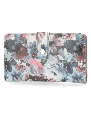 Mundi Wallets - Madame Secretary Wallet - Women's Wallets - Vegan Leather Wallets For Women - RFID Protection - Clutch Wallets - Multiple Pockets and compartments - Smokey Floral 
