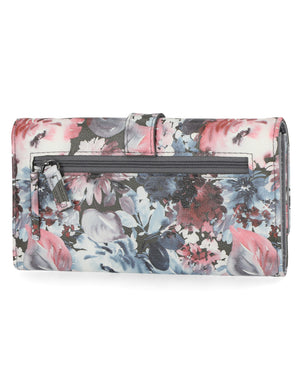 File Master Clutch - Mundi Wallets - Women's Wallet - Smokey Floral - RFID protected Organizer Wallet