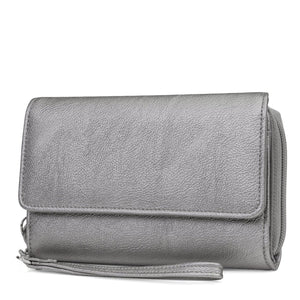 My Big Fat Wallet - Mundi Wallets - Women's Wallet - Organizer Wallet - RFID Protected - Pewter Silver - Wristlet