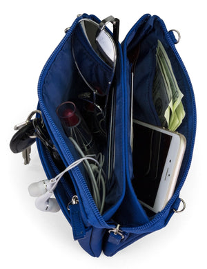 Brady Cell Phone Crossbody Bag - Mundi Wallets - Women's Crossbody Bag / Belt Bag - Blue/Azul - RFID protected Organizer Wallet